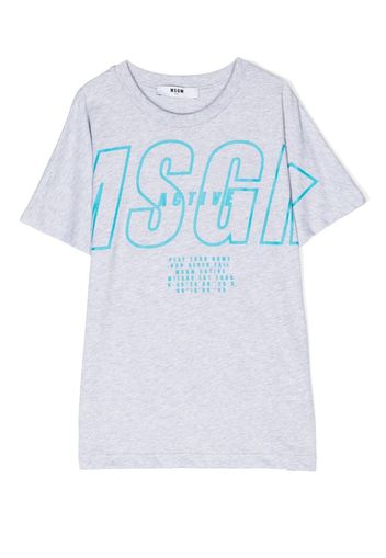 MSGM Kids T-shirt con stampa - Grigio