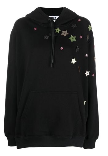 MSGM star-appliqué drawstring hoodie - Nero