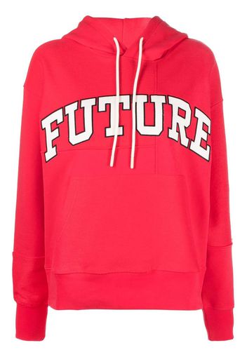 MSGM Future embroidered-logo varsity hoodie - Rosa