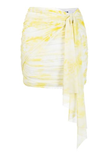 MSGM graphic-print ruched miniskirt - Giallo