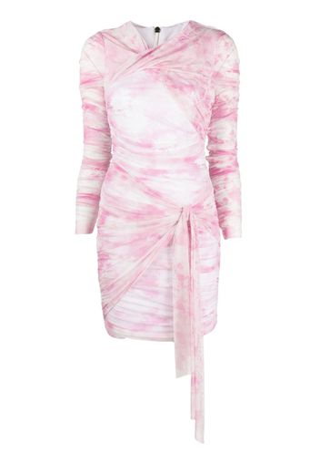 MSGM tie-dye ruched short dress - Rosa