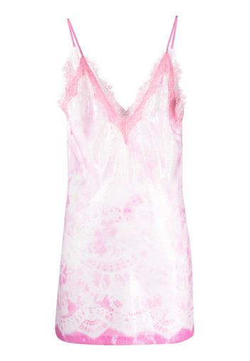 MSGM printed V-neck sequin minidress - Rosa