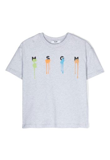 MSGM Kids logo-print cotton T-shirt - Grigio