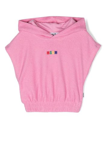 MSGM Kids cap-sleeves hooded pullover - Rosa