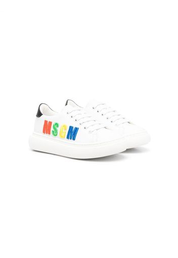 MSGM Kids embroidered-logo detail sneakers - Bianco