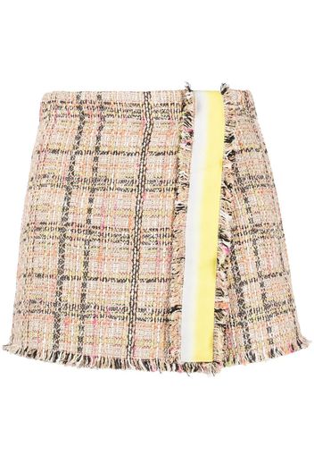 MSGM raw-edge tweed mini skirt - Toni neutri