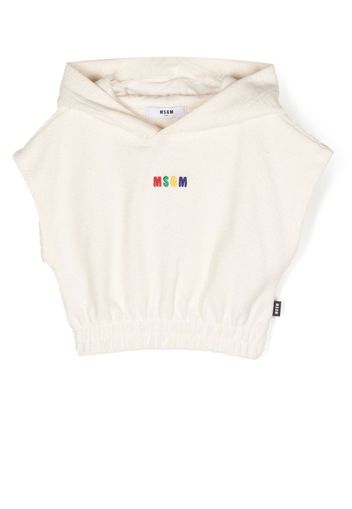 MSGM Kids cap-sleeves hooded pullover - Toni neutri