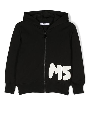 MSGM Kids logo-print hooded jacket - Nero