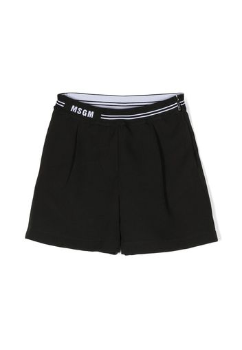 MSGM Kids logo-waistline shorts - Nero