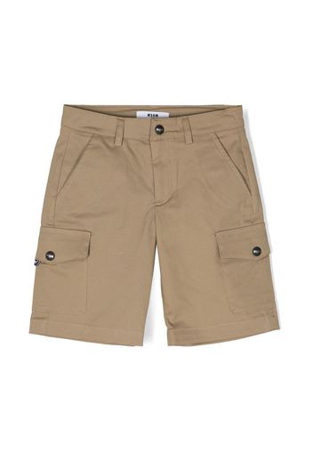 MSGM Kids stretch-cotton cargo shorts - Toni neutri