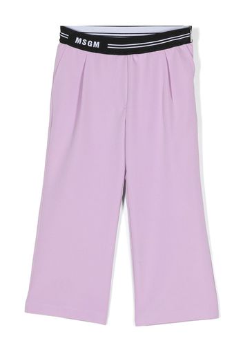 MSGM Kids logo-waistband track pants - Viola