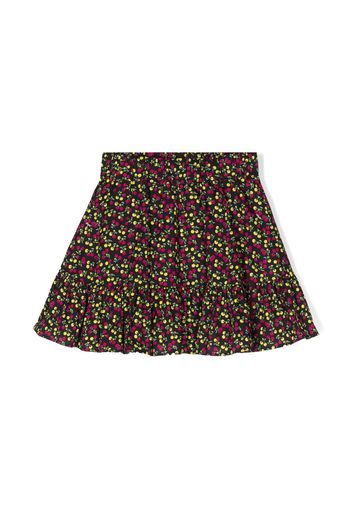 MSGM Kids floral-print flared skirt - Nero