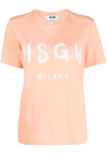 MSGM logo-print cotton T-shirt - Arancione