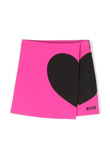 MSGM Kids heart-print mini skirt - Rosa