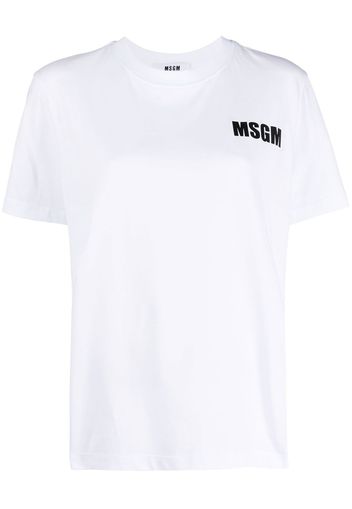 MSGM logo-print round-neck T-shirt - Bianco