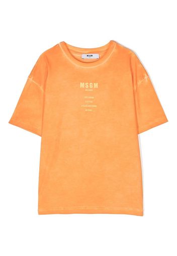 MSGM Kids logo-print cotton T-shirt - Arancione