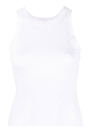 MSGM pointelle knitted tank top - Bianco