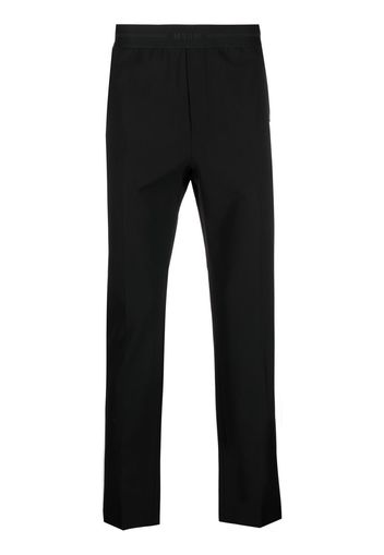 MSGM logo-waistband tapered trousers - Nero