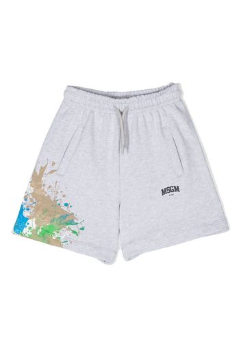 MSGM Kids graphic-print cotton causal short - Grigio