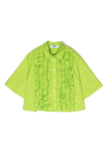 MSGM Kids ruffle-trim detail shirt - Verde