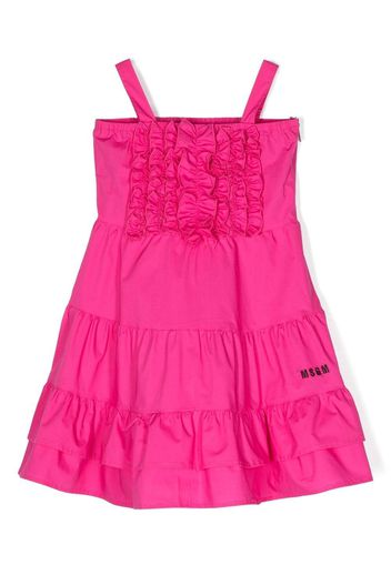 MSGM Kids panelled ruffled-trim dress - Rosa