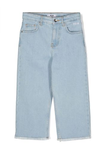 MSGM Kids straight-leg cropped jeans - Blu