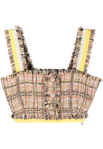 MSGM tweed crop top - Toni neutri