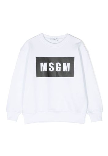 MSGM logo-print cotton sweatshirt - Bianco