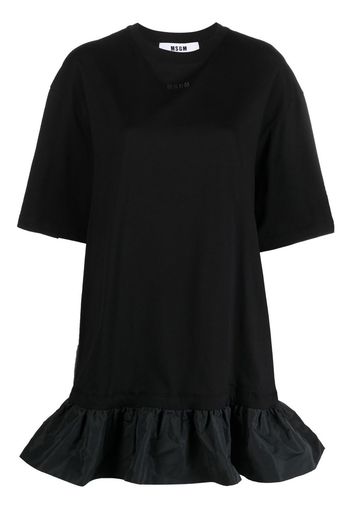 MSGM embroidered-logo mini dress - Nero