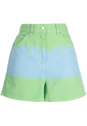 MSGM Shorts denim con stampa - Verde