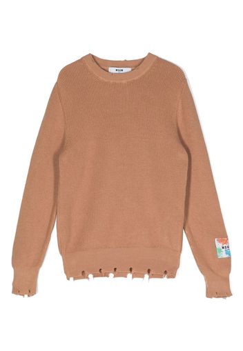 MSGM Kids cotton sweatshirt - Marrone