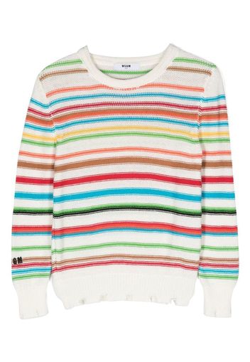 MSGM Kids multicolour cotton sweatshirt - Bianco