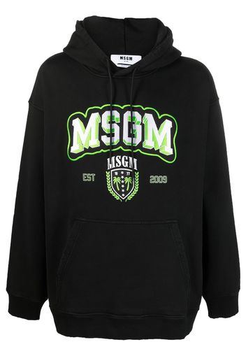 MSGM logo-print 'college' hoodie - Nero