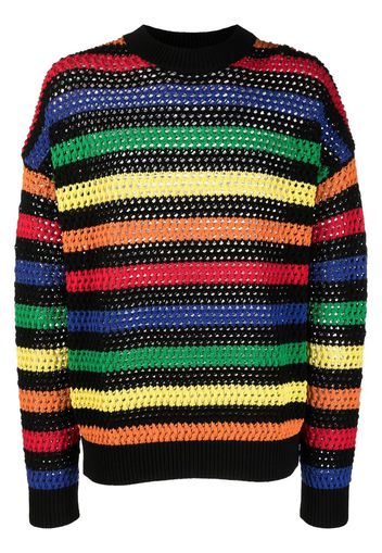 MSGM multicolor striped jumper - Nero