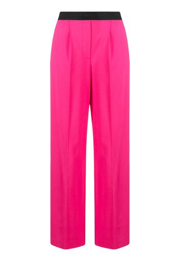 MSGM logo-waistband wide-leg trousers - Rosa