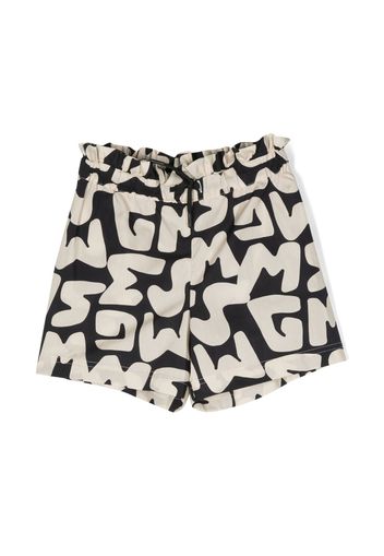 MSGM Kids logo-print cotton shorts - Toni neutri