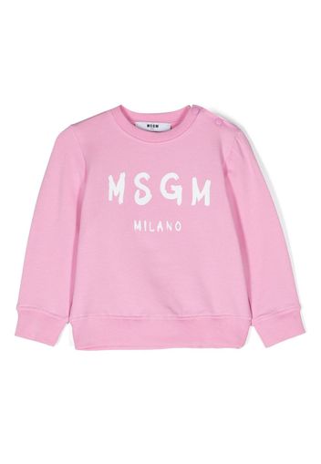 MSGM Kids logo-print crew-neck sweatshirt - Rosa