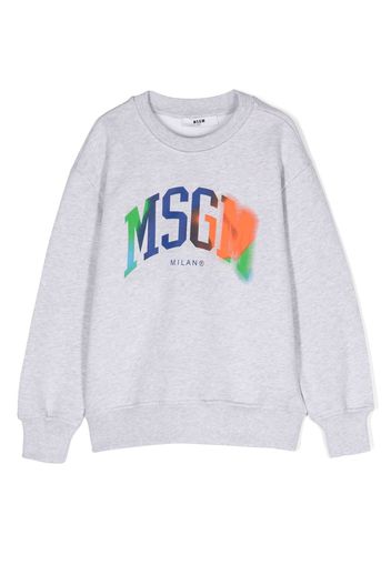 MSGM Kids Felpa con stampa - Grigio