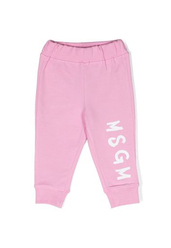 MSGM Kids logo-print track pants - Rosa