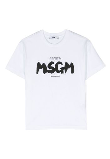 MSGM Kids logo-print cotton T-shirt - Bianco