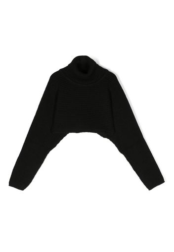 MSGM Kids Maglione a collo alto con applicazione - Nero