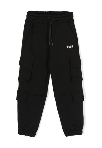 MSGM Kids logo-print cotton track pants - Nero