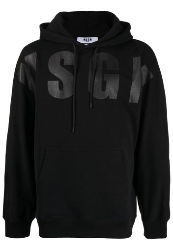 MSGM logo-print cotton hoodie - Nero