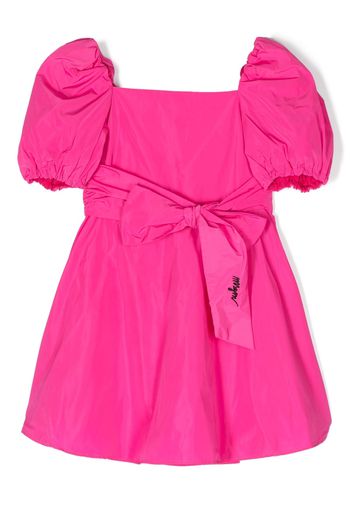 MSGM Kids ribbon-detail puff-sleeve dress - Rosa