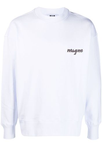 MSGM logo-print cotton sweatshirt - Bianco