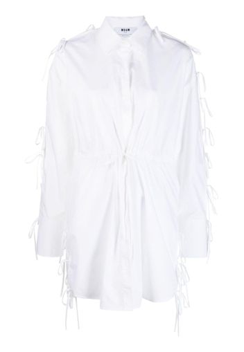 MSGM bow-detail shirtdress - Bianco