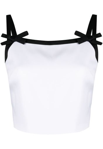 MSGM bow-detail crop top - Bianco