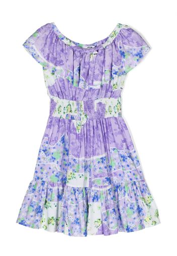 MSGM Kids ruffled floral-print dress - Viola