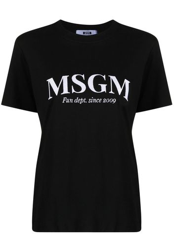 MSGM embroidered-logo cotton T-Shirt - Nero