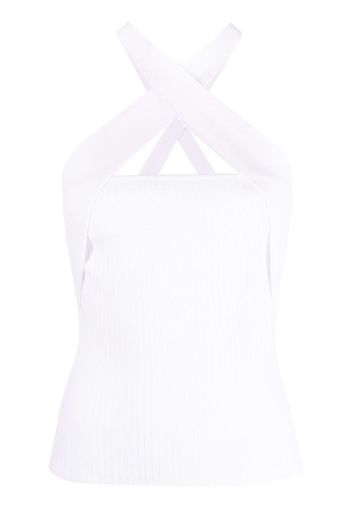 MSGM sleeveless ribbed-knit top - Bianco